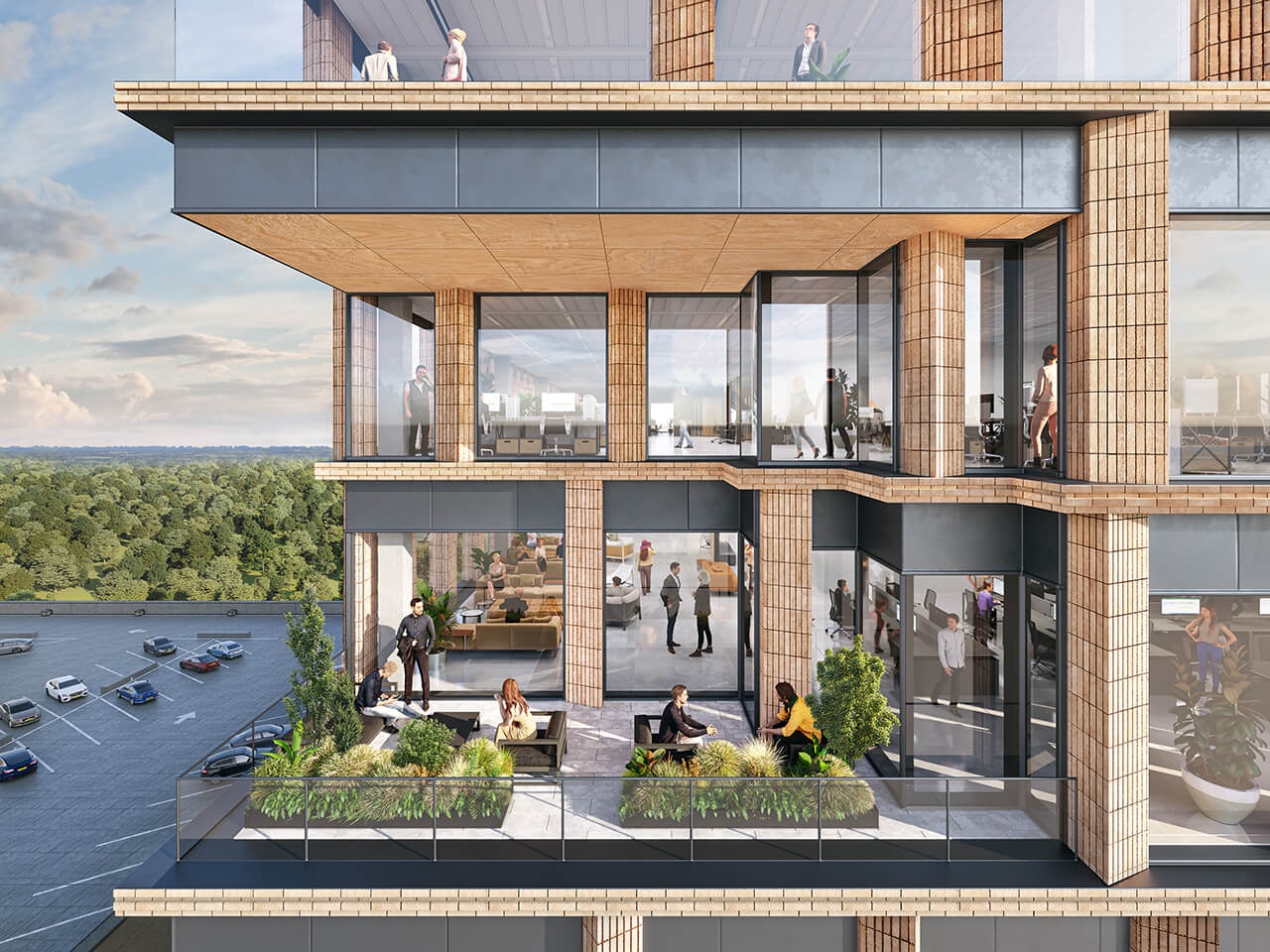 Exterior rendering of 6300 Merriweather.